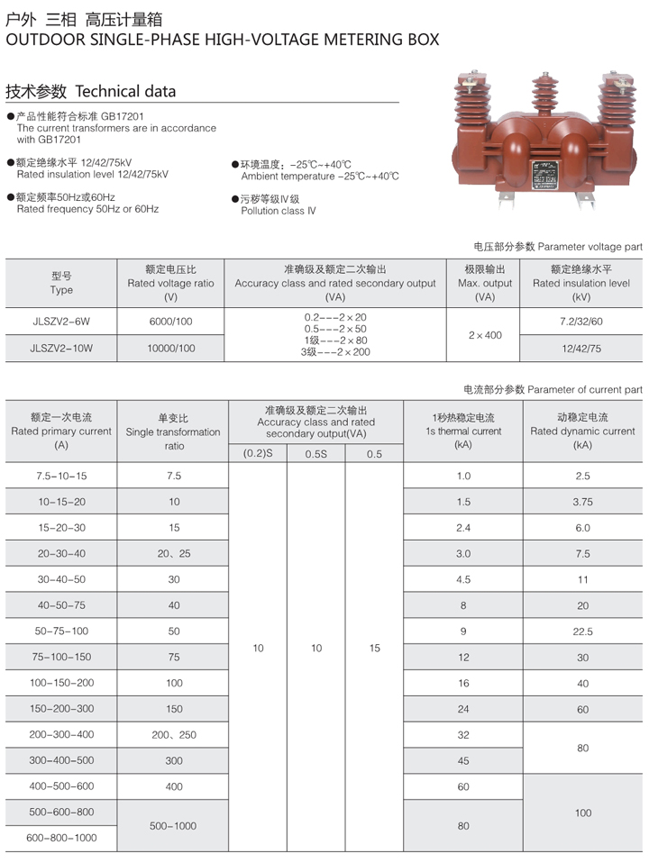 電流互感器技術參數