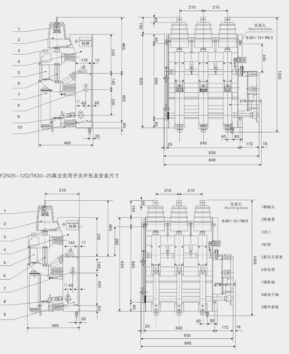 高壓真空負荷開關結構